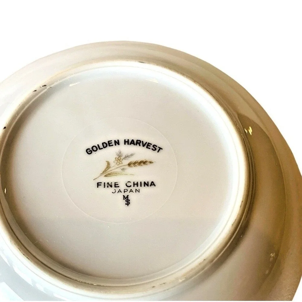 Golden Harvest Fine China Fruit Bowl‎ Japan Wheat Floral Gold Rim 5.5 Inch